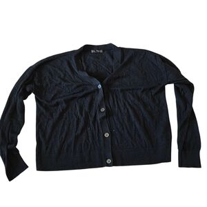 Banana Republic Black Button Front Cardigan Sweater Size L EUC